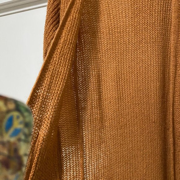 NWOT - Beautiful long sleeve rust/brown/gold maxi sweater/jacket, size L - Picture 13 of 16
